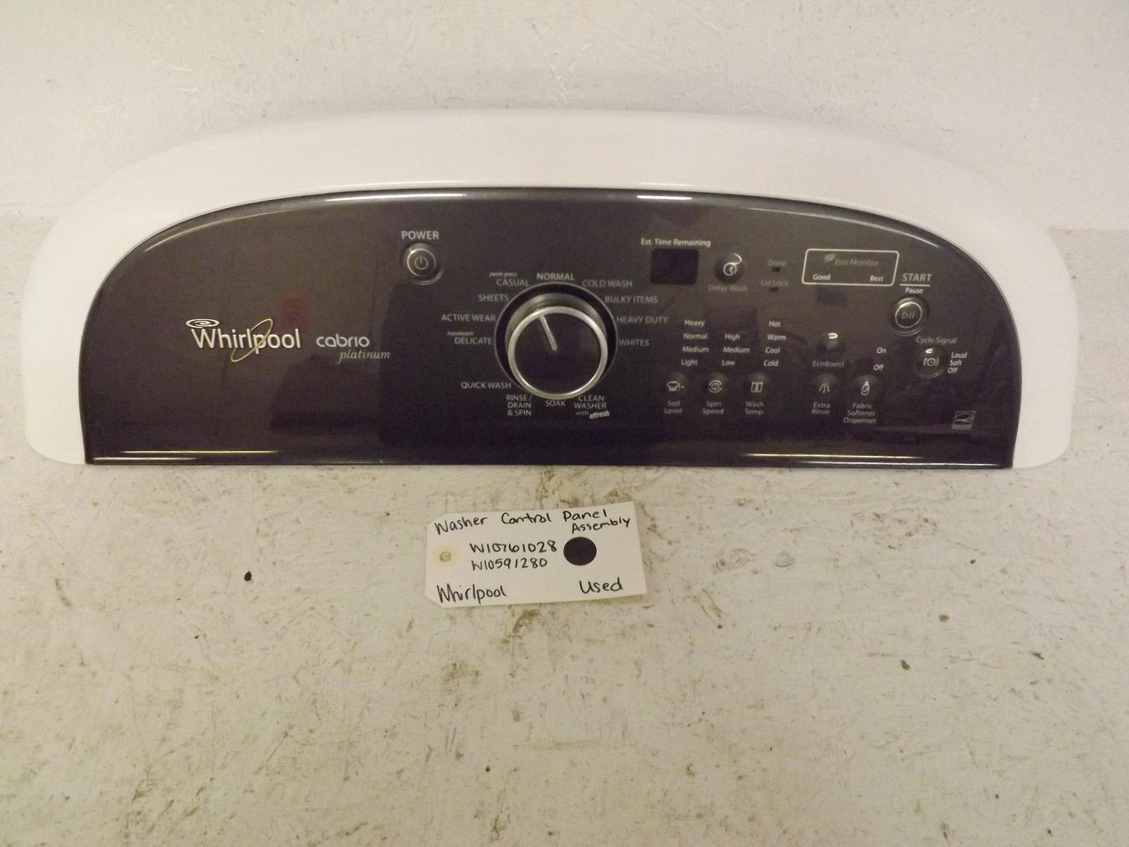 Whirlpool Washer W10761028 W10591280 Control Panel Assembly Used Whirlpool Washer W10761028 W10591280 Control Panel Assembly Used